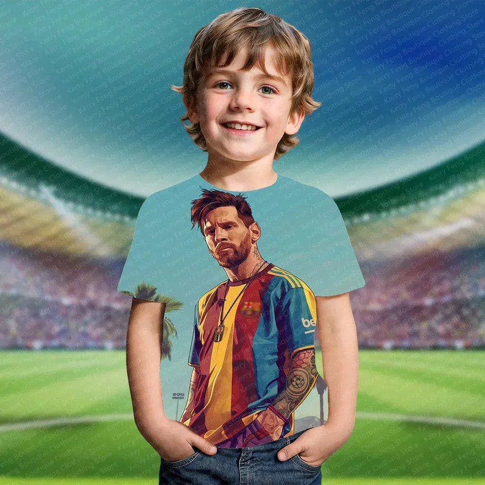 

Summer Classic Messi Image 3D Printing Kids Adult T-shirt Top Daily Street Leisure Comfortable Fashion Fans Short Sleeve