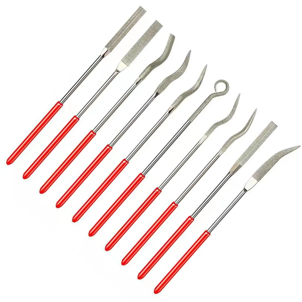 10 Pcs Shaped File Rust Removal Tools Hand Files Riffler Handcrafts Marble Grinding Supply Polishing Jewelry Brush Carving