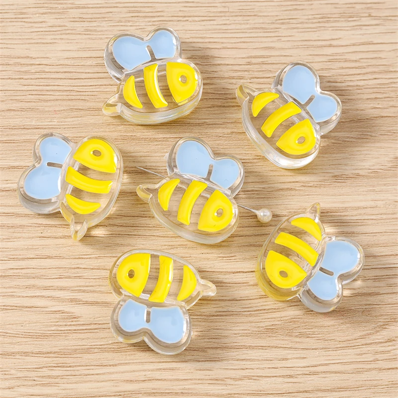 5 Stück Cartoon-Tier-Charms, Harz-Bienen- und Schmetterlings-Abstandshalter, lose Charms-Perlen für die Schmuckherstellung, Armbänder, Halsketten, DIY-Bastelarbeiten, Geschenke – Detail 6