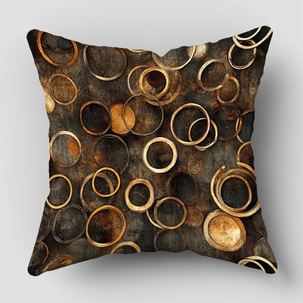 1PC Background Of Shapes Pillow Covers,Polyester Decorative Cushion Cases for Living Room Sofa (Pillow Inserts Not Included)