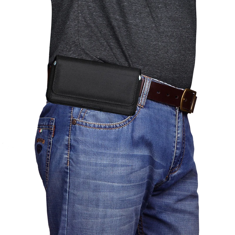 For Samsung S24Ultra S23Ultra S23FE S24FE iphone 16 15 Smart phone 5.2-7.0\'\' Case Belt Clip Holster Oxford Cloth Bag Waist Bag
