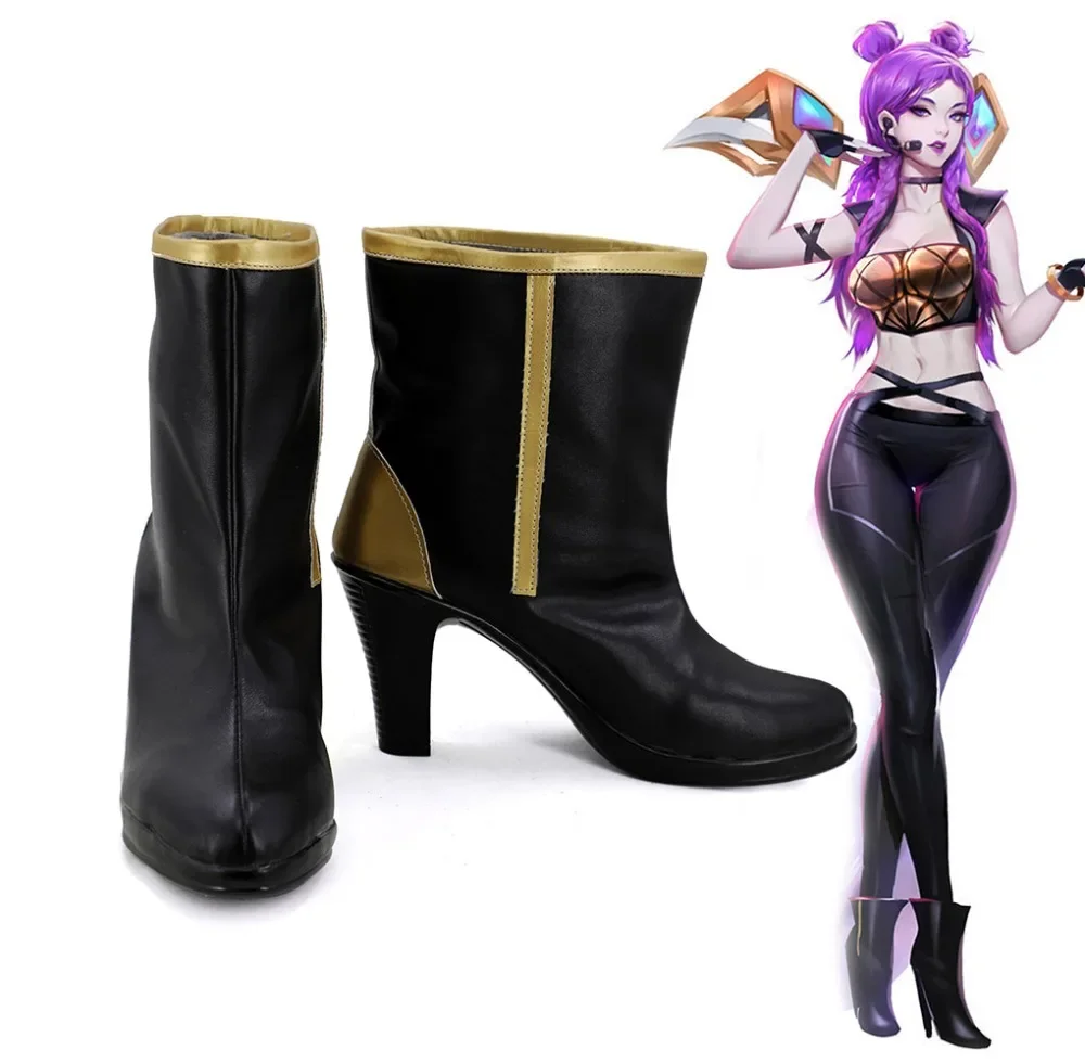 KDA Kaisa Akali Evelynn Ahri Cosplay Boots Custom Made Shoes Any Size view 2