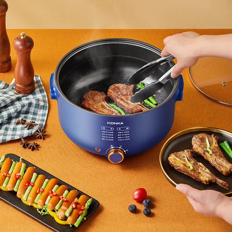 220V Large Capacity Electric Hot Pot Household All-in-One Multi-function Cooking Pot Frying Pan for Student Dormitory