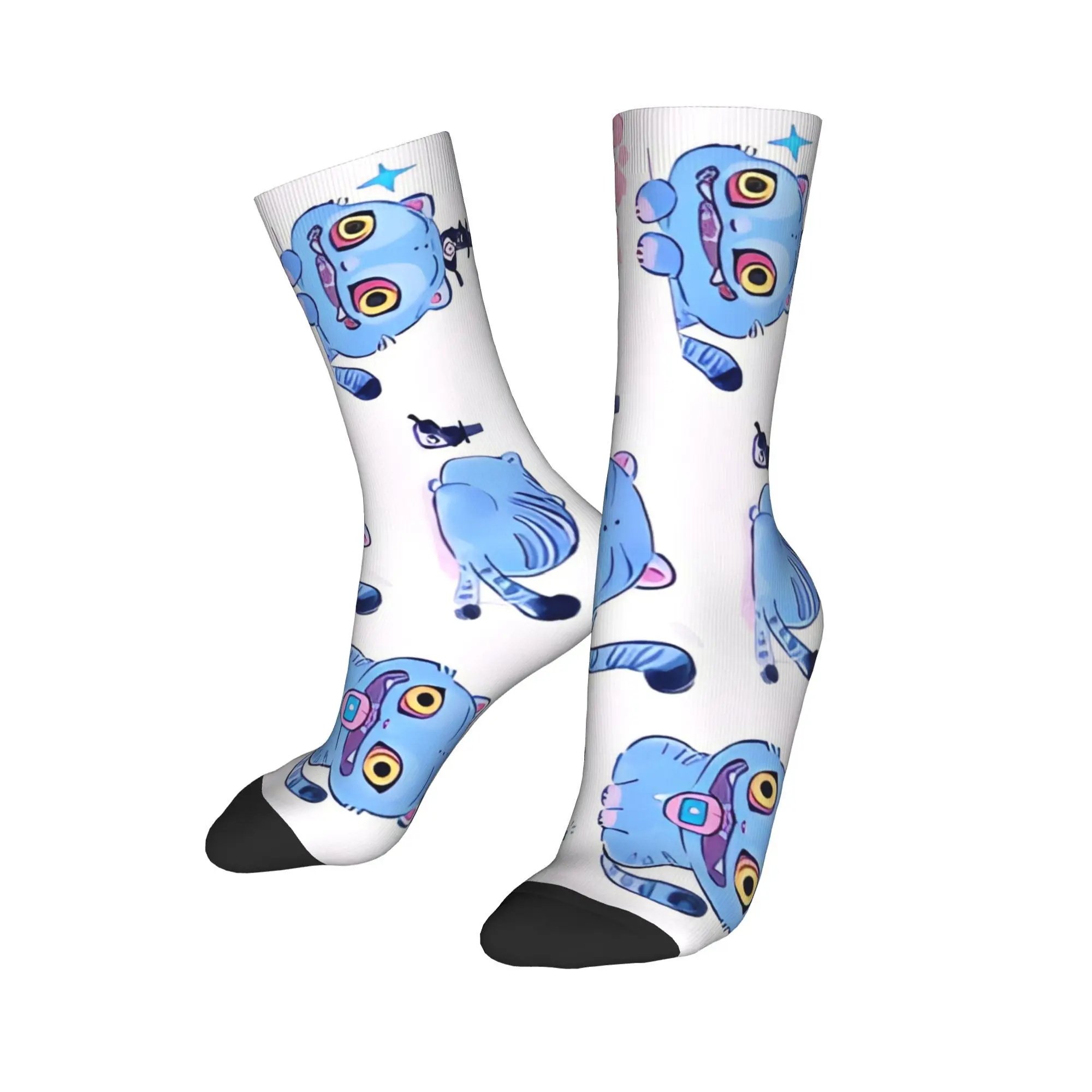 Calcetines de hombre Tiger Blue KPop Demon Hunters medias primavera moda calcetines cómodos diseño Skateboard calcetines antideslizantes