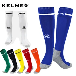 KELME Men Soccer Socks High-knee Non-slip Sweat Absorption Sport Socks Breathable Wear-resistant Football Knee-high Socks WZ5001