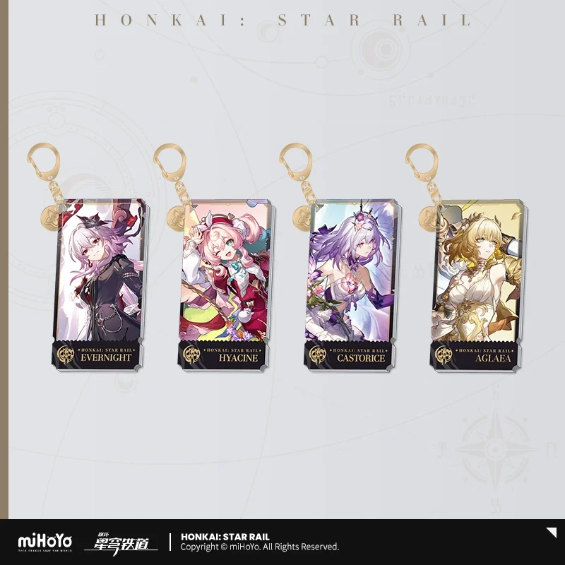 Sunsyea Honkai Star Rail الرسمية Merch miHoYo الأصلي أصيلة ذكرى الاكريليك حامل شارة المفاتيح Aglaea Castorice #4