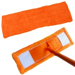 Wooden Floors Flat Mops Replacement Pad Refill Mop Head Microfiber Coral Velvet Orange