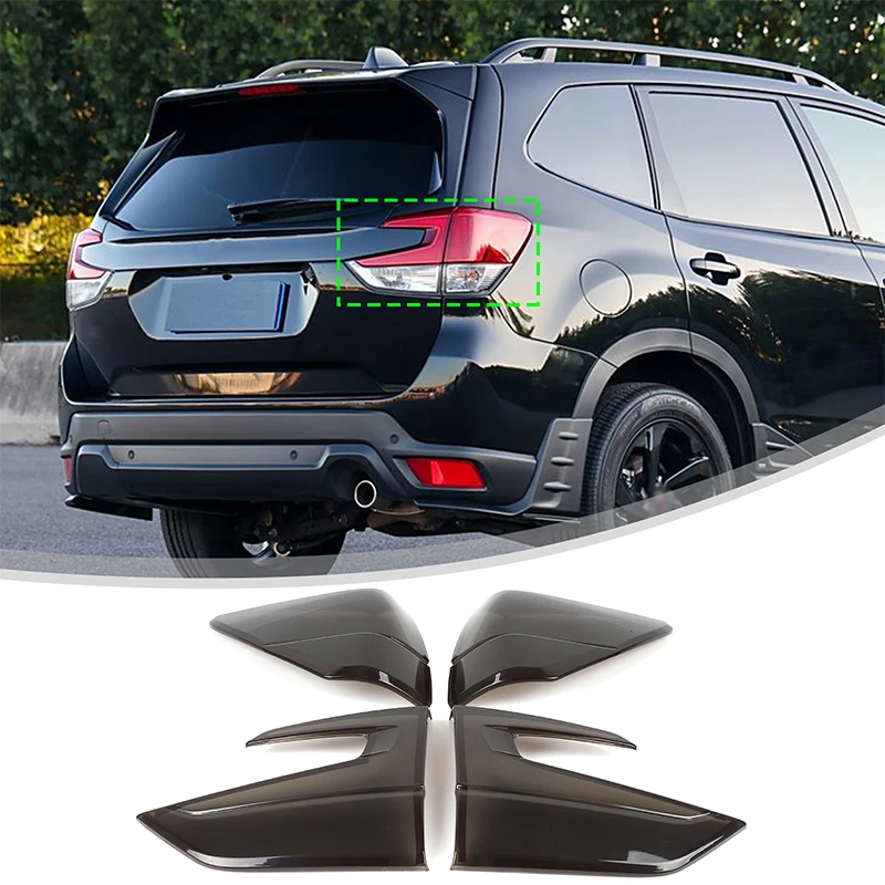 ABS Black For Subaru Forester 2019-2024 Car Tail Light Cover Brake Light Wide Indicator Protective Cover Decorative Accessories