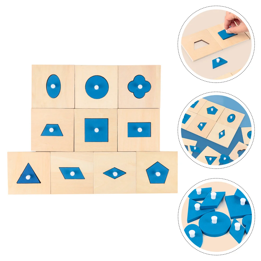 Geometry Board Building Blocks Shape Cognition Toys Educational Plaything Matching Wooden Sensory Jigsaw