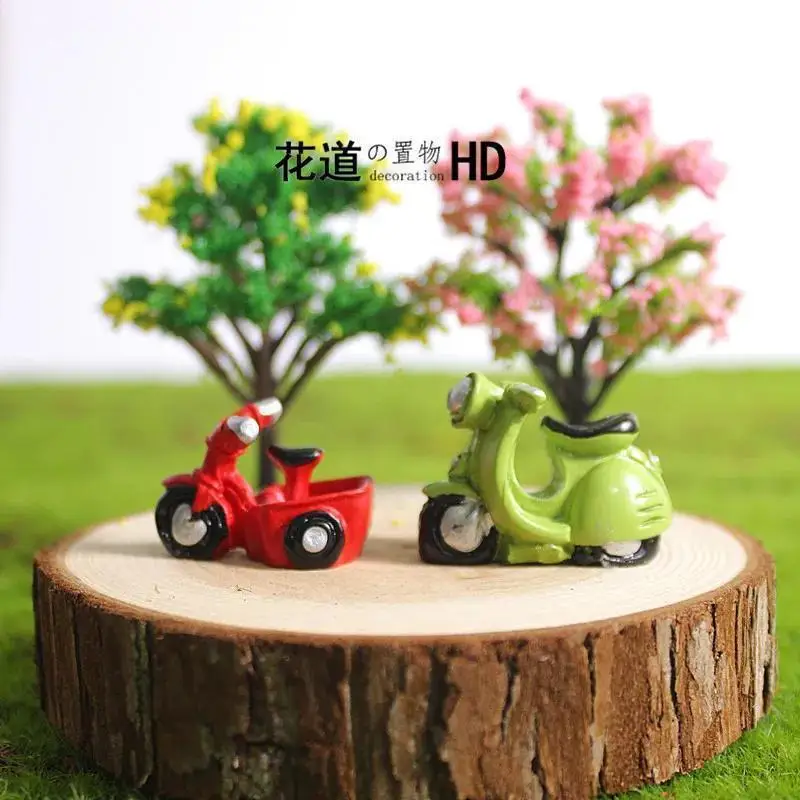 New Mini Motorcycle Tricycle Micro Landscape Diy Small Ornaments Doll Cake Decorations Succulent Combination Potted Plants