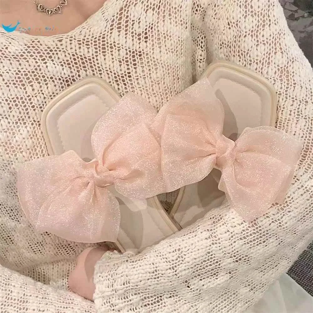 

Новинка 2024, летние тапочки Fairy Sle Me с узлом, женские пляжные нескользящие пляжные сандалии на плоской подошве