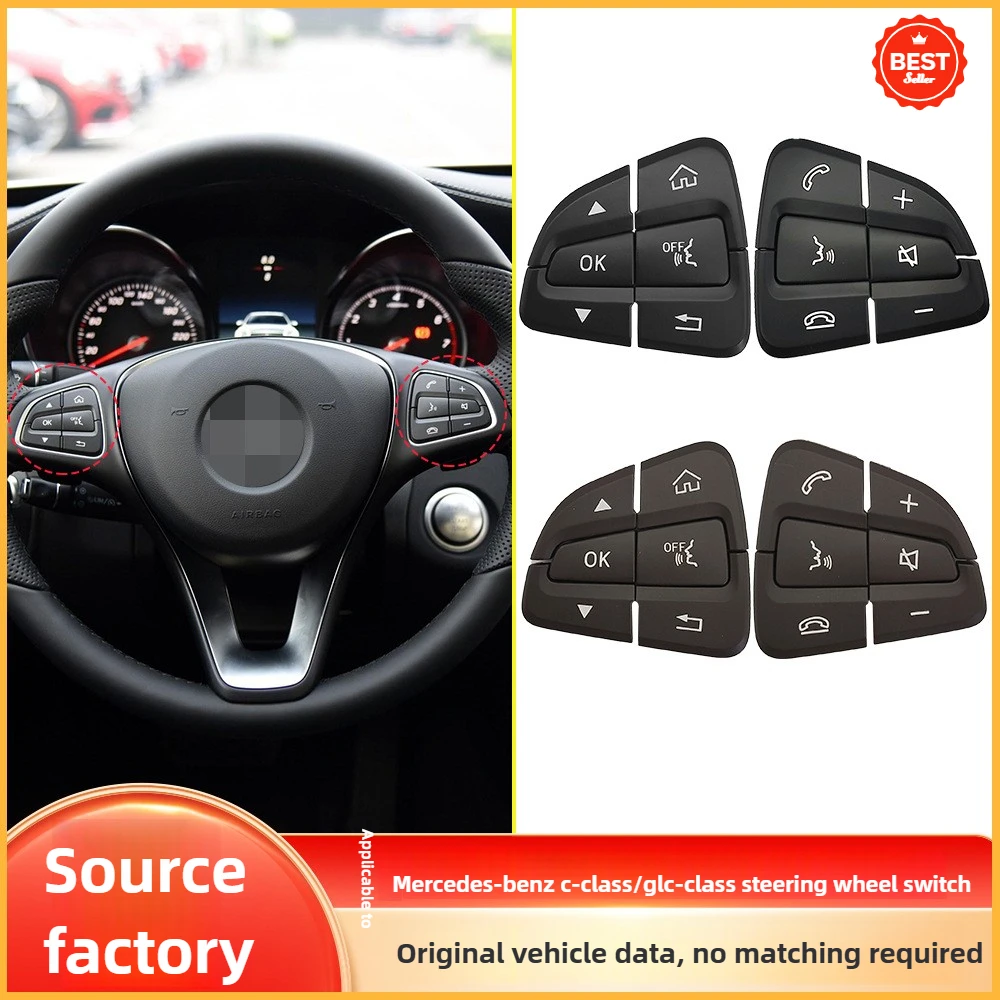 

Steering Wheel Control Button 0999050200 for Mercedes C W205 GLC W253, OEM Switch Keypad