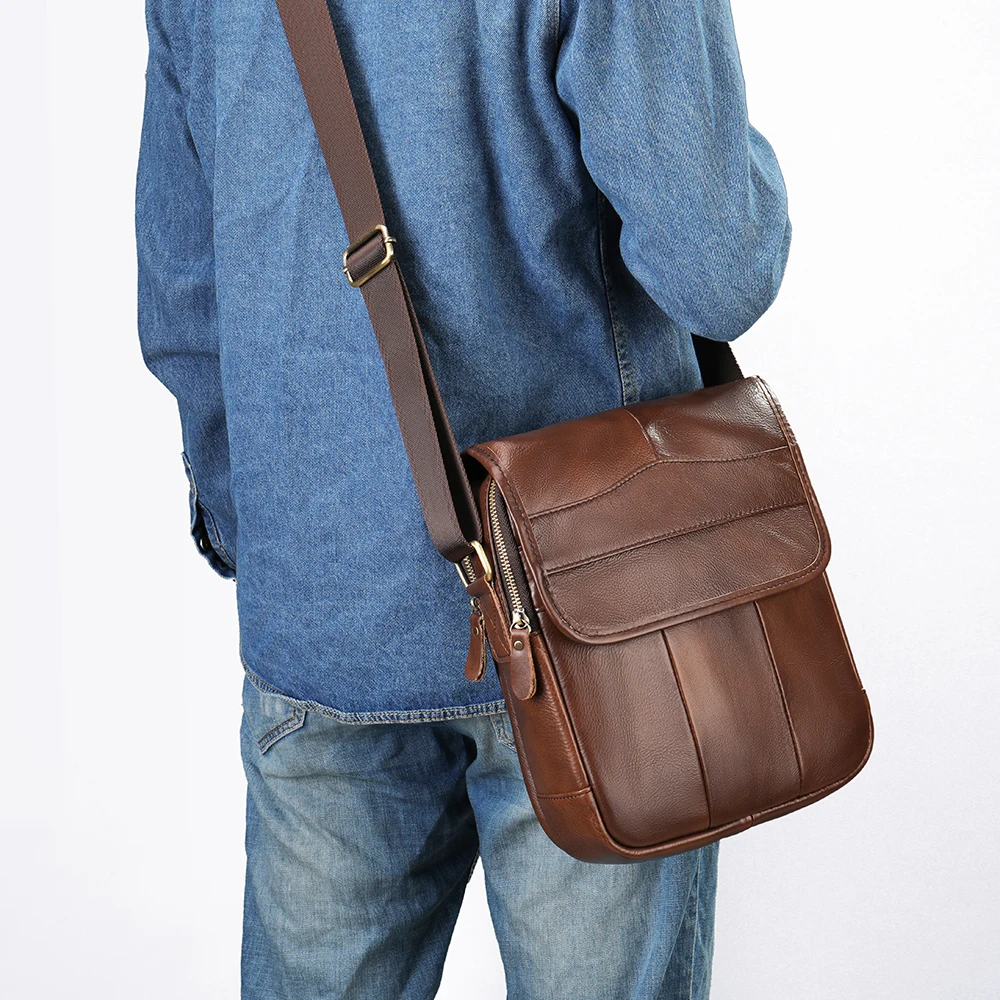 Imagem -06 - Mva-couro Genuíno Crossbody Bolsa para Homens Messenger Bolsa Bolsas de Ombro Bolsas Masculinas 1121