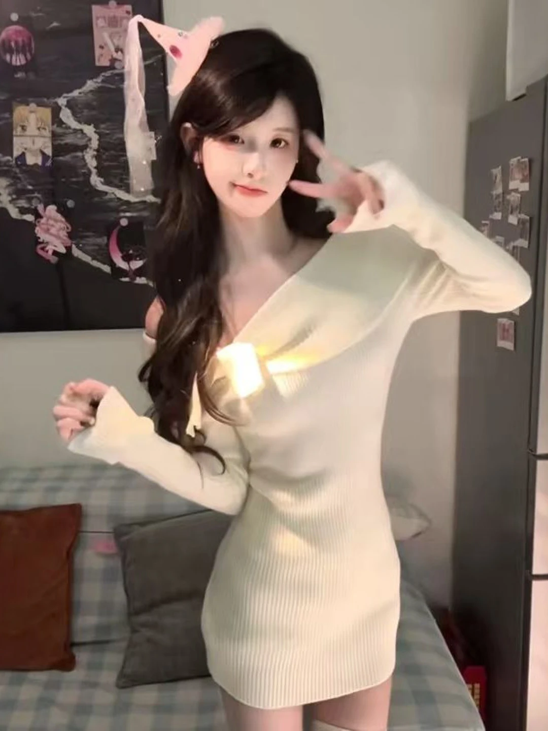 

Сексуальная облегающая юбка Pure Desire на одно плечо Spicy Girl, трикотажная юбка Dr Spring 2026, высокая талия, смесь хлопка, длинный свеч