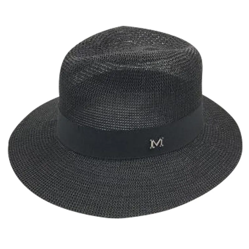 

Summer Sun Straw Hat for Men Women, Flat Wide Brim Panama Fedora, Beach Vacation Cap Trendy Unisex