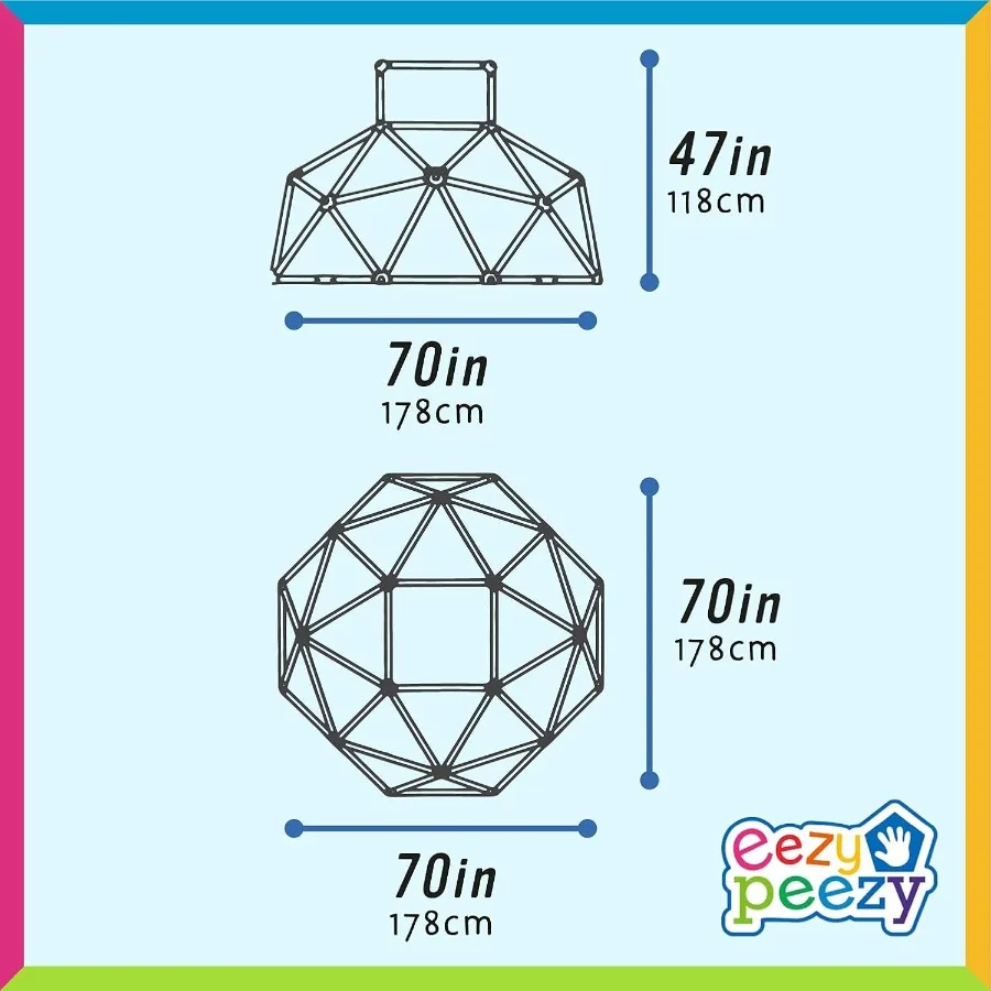 Cúpula de escalada de barras de mono: gimnasio en la jungla resistente y portátil para niños, juego de patio trasero para niños pequeños, diversión activa al aire libre para niños Ag