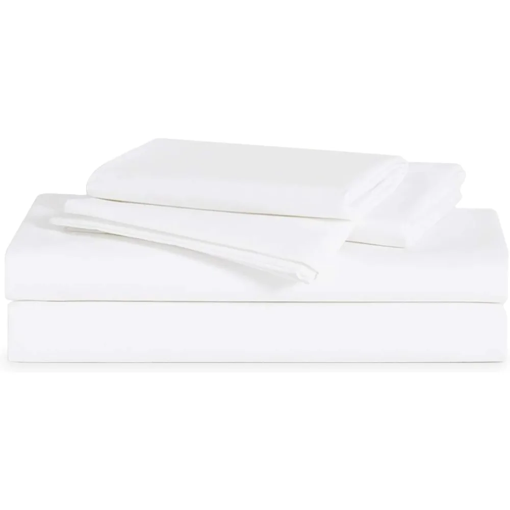 1 Flat Sheet Bed Linen King Size in White - 1 Fitted Sheet Comforter Sets 2 Pillowcases | Best Luxury Sheetsfreight Free Home