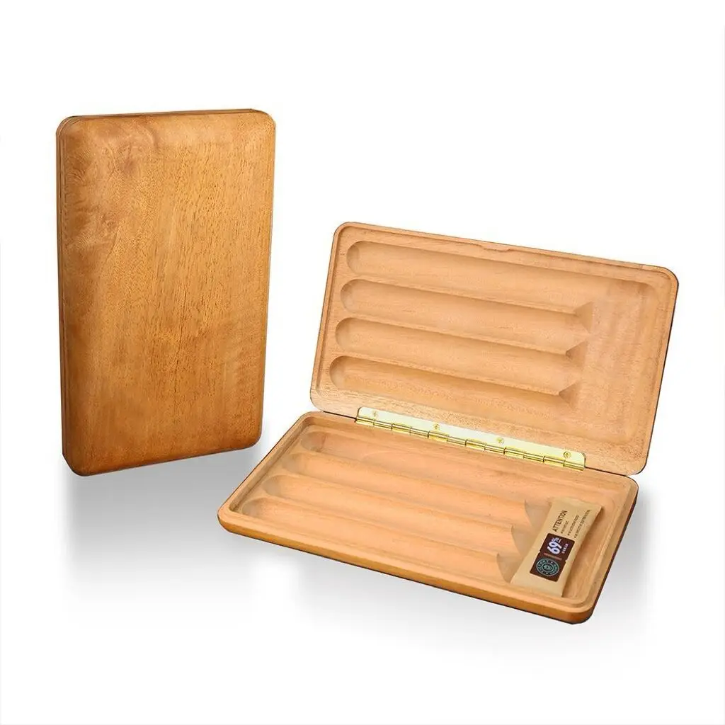 صندوق سيجار من خشب الأرز مع لمسة نهائية من زيت الشمع، صندوق سيجار مرطب صلب ومتين يقاوم التآكل والتمزق.