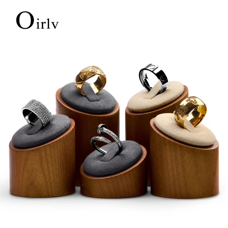 

Oirlv Solid Wood 3 Pcs Ring Display Stand Showcase Jewelry Organizer Holder for Rings Trade Show Countertop Ring Bearer