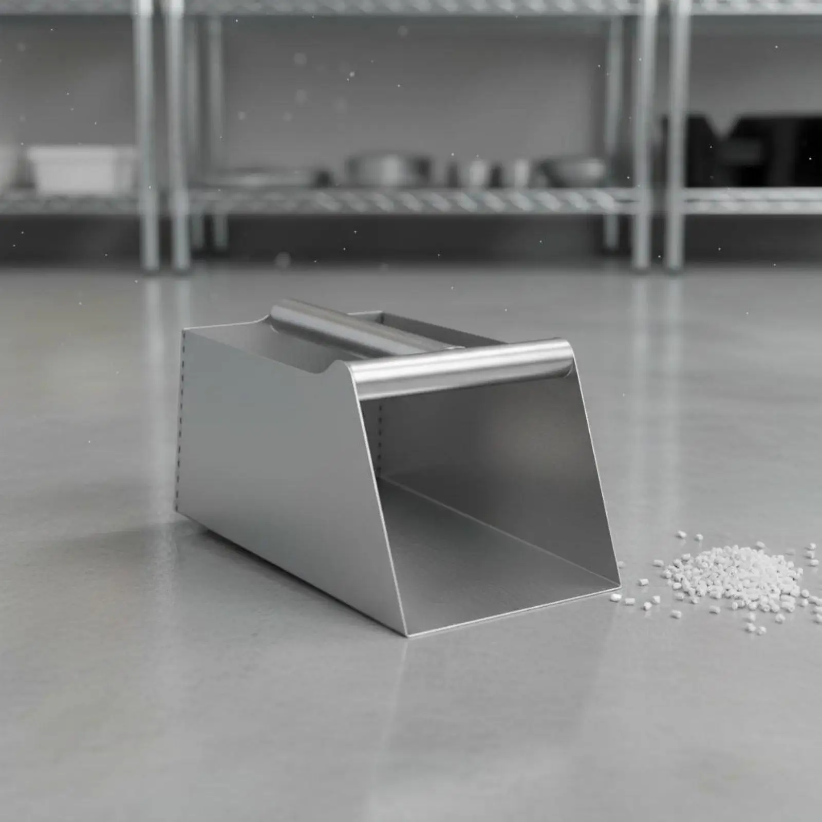Garbage Dust Pan Rust-Resistant Heavy Duty Stainless Steel Ladle Large Capacity Metal Dustpan for Factory Workers, Workshop,