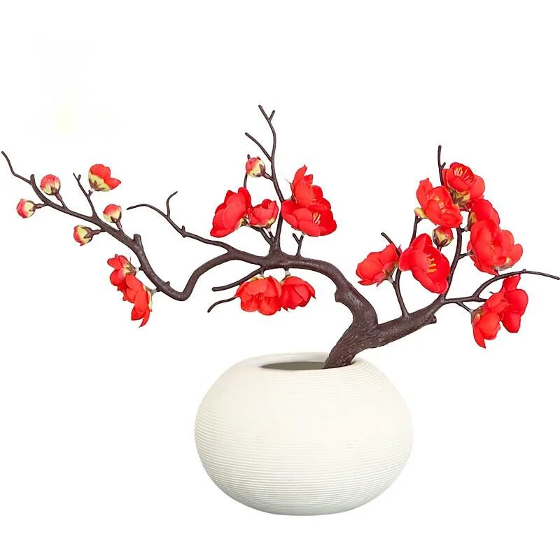 Dry Branch Plum Simulation Plum Peach Blossom Artificial Flower Ornaments, Dry Flower Art, Living Room Bouquet, Dry Flower