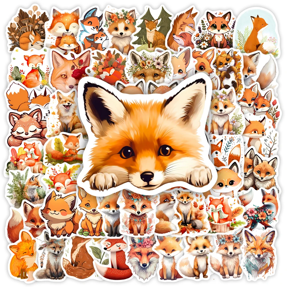 Cartoon Fox Firefox naklejki Art Animal DIY zabawki prezentowe naklejka na laptopa księga gości dekoracyjne butelki na telefon bagaż wodoodporny