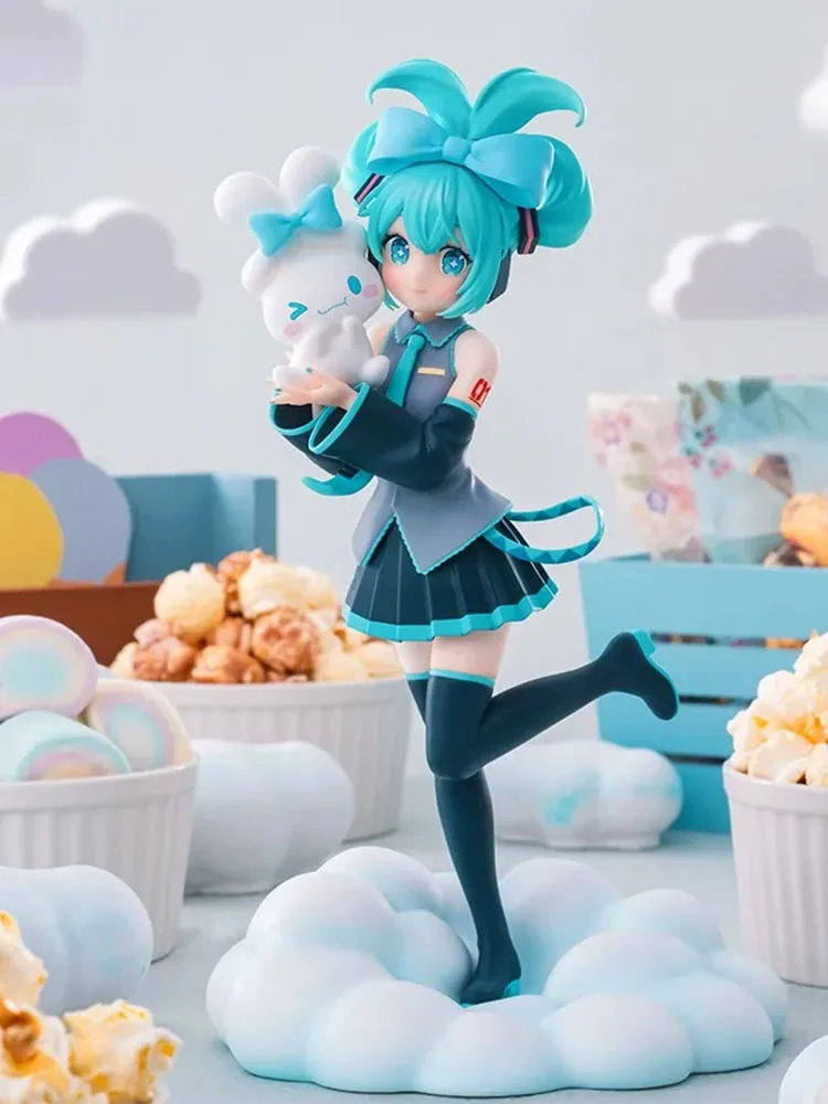 Figura Hatsune Miku X Cinnamoroll, Periférico Anime, Modelos Colecionáveis, Decorações Kawaii