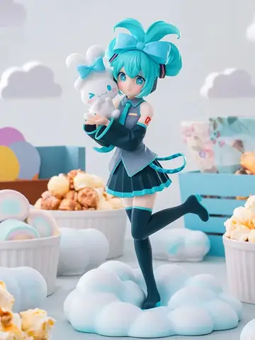 Hot 21CM Anime Hatsune Miku X Cinnamoroll Figure Anime Peripheral Collectible Models Decorative Decorations Children Kawaii Gift