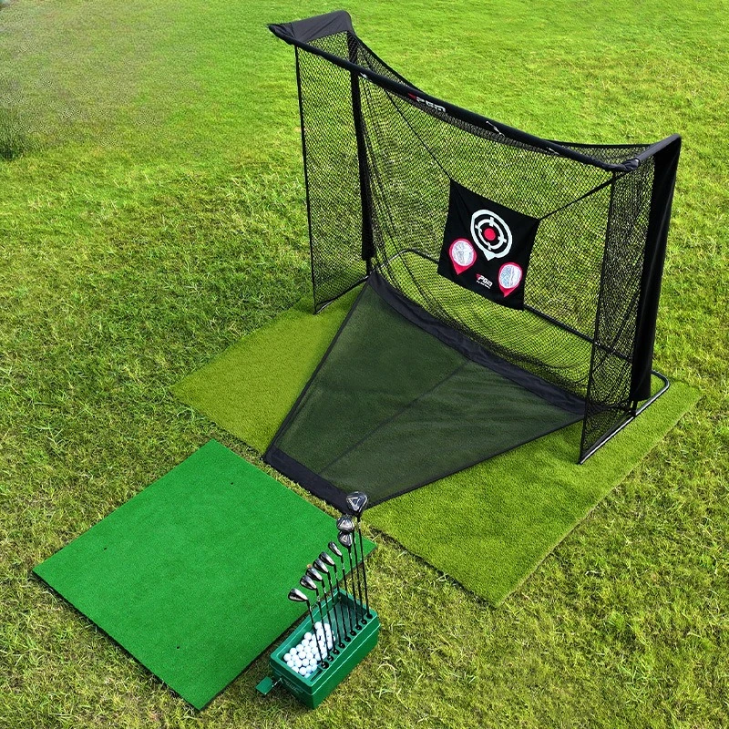 Golf practice net, automatic return swing strike cage tee equipment