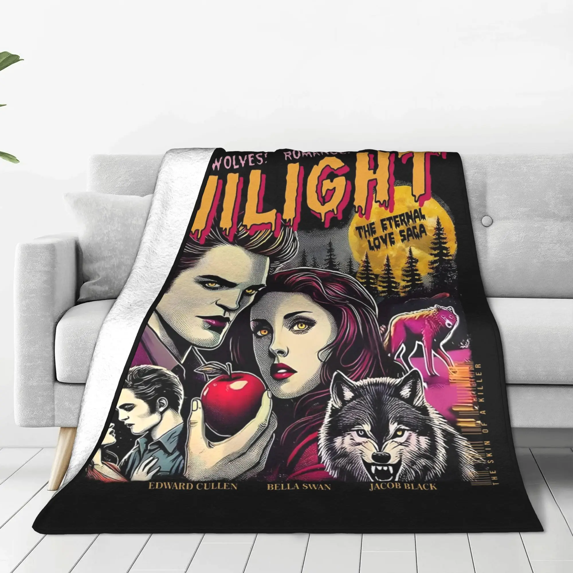 Retro Twilight Saga Robert Pattinson Valentine Movie Blankets Flannel Textile Decor Throw Blankets for Home Plush Thin Quilt