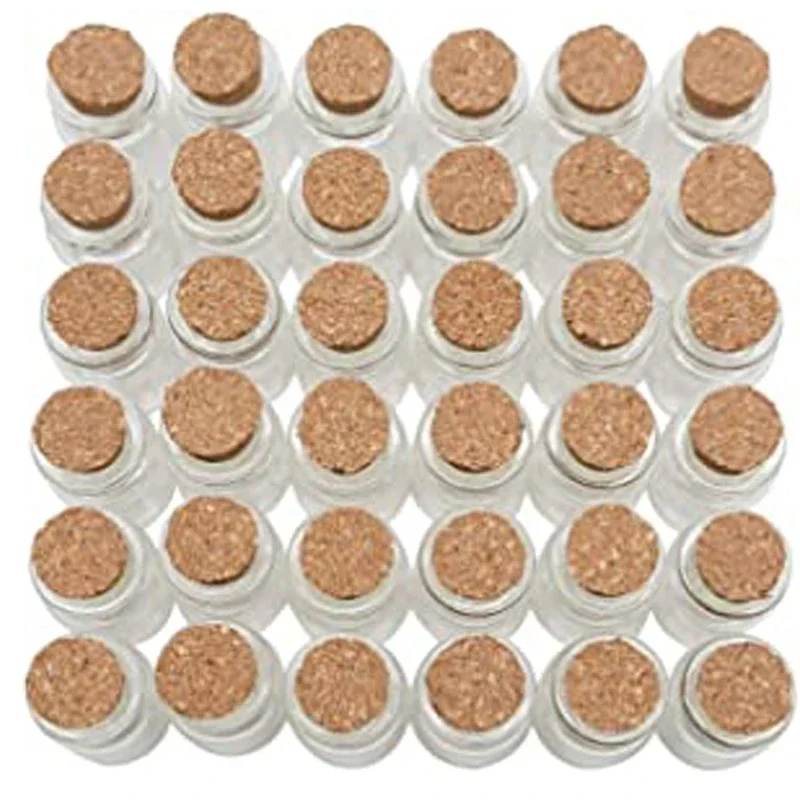 30pcs 5/8/10/12/15/20ml Lovely Cork Stoppers Glass Bottles DIY Decoration Vials Wishing Bottles Drift Bottle Holiday Decoration