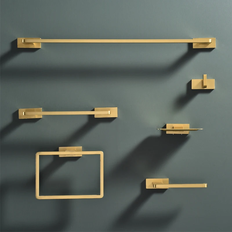 High Quality 304 Stainless Steel Toilet Brush Holder And Paper Towel Rack - Multi-Functional Bathroom Hardware Set