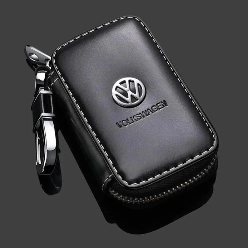 Leather Car Key Bag Keychain Case Storage Cover For Volkswagen VW GTI Polo Golf Touareg T6 T5 Passat B7 B5 Touran Beetle Tiguan