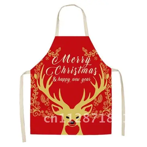 Aprons Kitchen Cotton Linen Cooking Oil-proof Apron Cooking Accessories 26 Colors Christmas Aprons for Women Kitchen Mother Kids