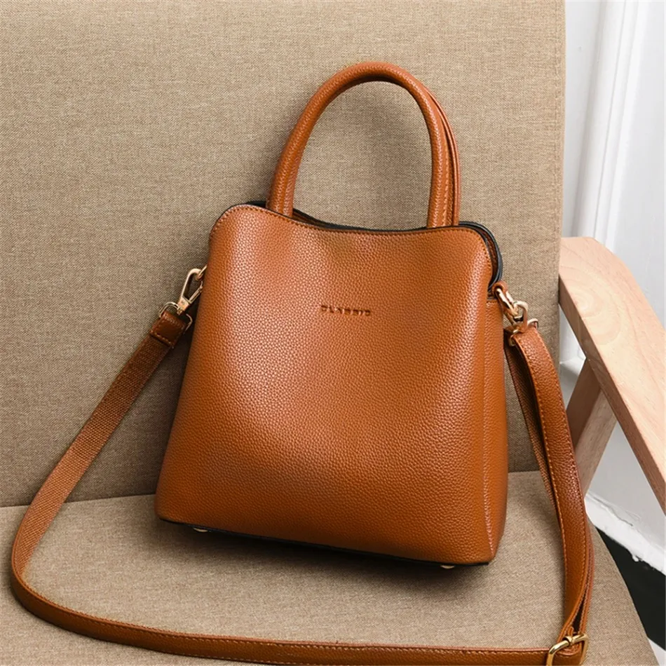 New 3 Main Pocket Leather Luxury Handbags Women Bags Designer Female Croosbody Bags For Women Small Casual Tote Bag Sac A Main