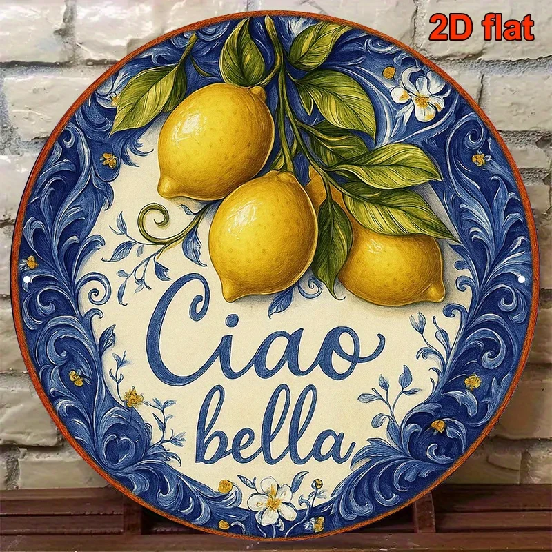 Round Italian Aluminum Sign with 