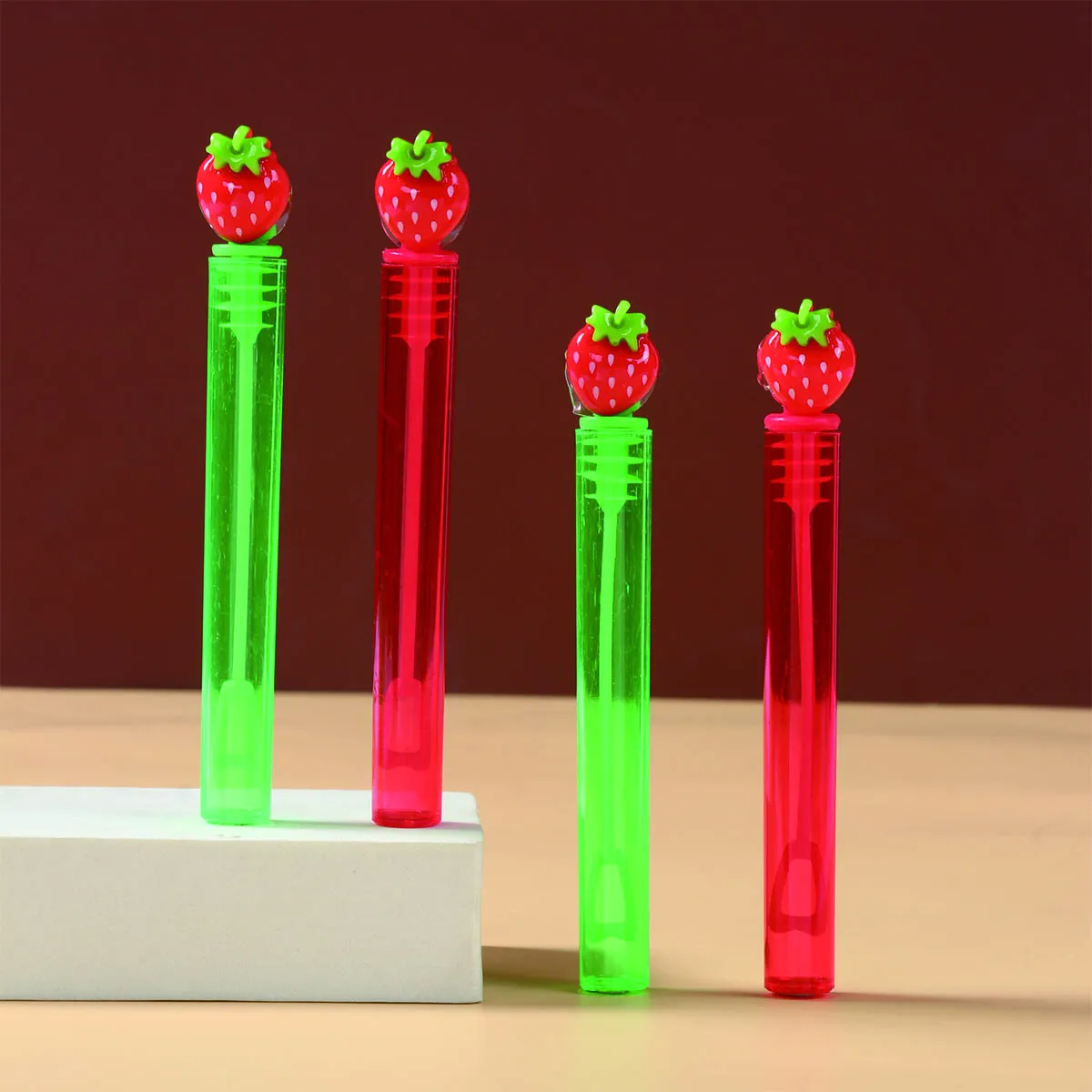 10/20Pcs Strawberry Bubble Tube Strawberry Theme Birthday Party Decoration Kids Strawberry Bubble Wand Girl Baby Shower Supplies