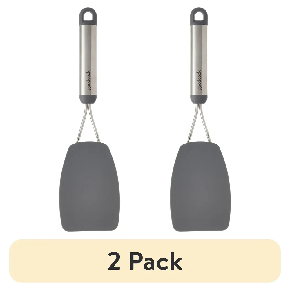 2 حزمة نايلون تيرنر آمنة للحرارة مرنة الوجه تيرنر الفطائر البيض الكوكيز دائم مقبض من الفولاذ المقاوم للصدأ تجهيزات المطابخ غير عصا