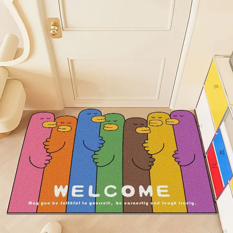 Cartoon Carpet Cute Rug Rainbow Anti Slip Mat Domestic Foot Pad Can Be Tailored Floor Mat Room Decor LGBTQ Free Cropping DIY