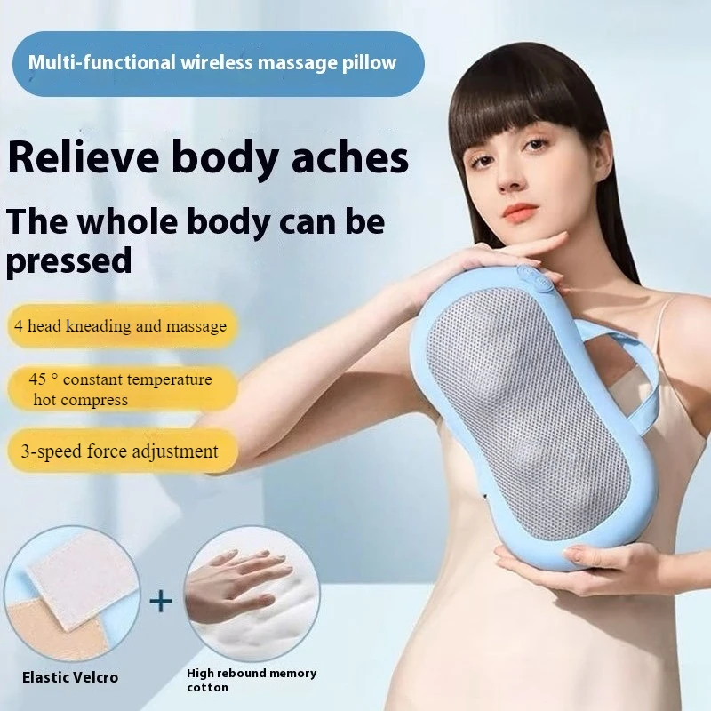 

Новая 3-скоростная регулировка инфракрасного нагрева, массажная подушка для шеи и спины, красный свет, горячий компресс, беспроводная портативная массажная подушка шиацу