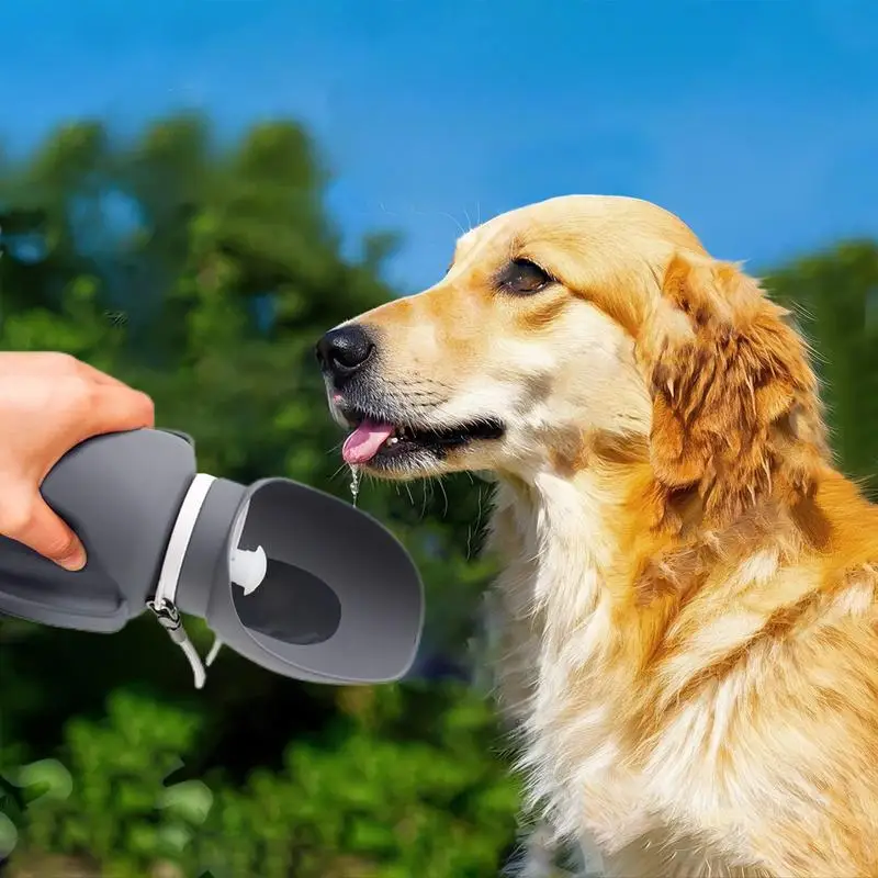 

Dog Water Bottle Dispenser 800ml Leakproof Traveling Puppy Water Bowl Pet Drinking Feeder With Lanyard For Small Medium Large