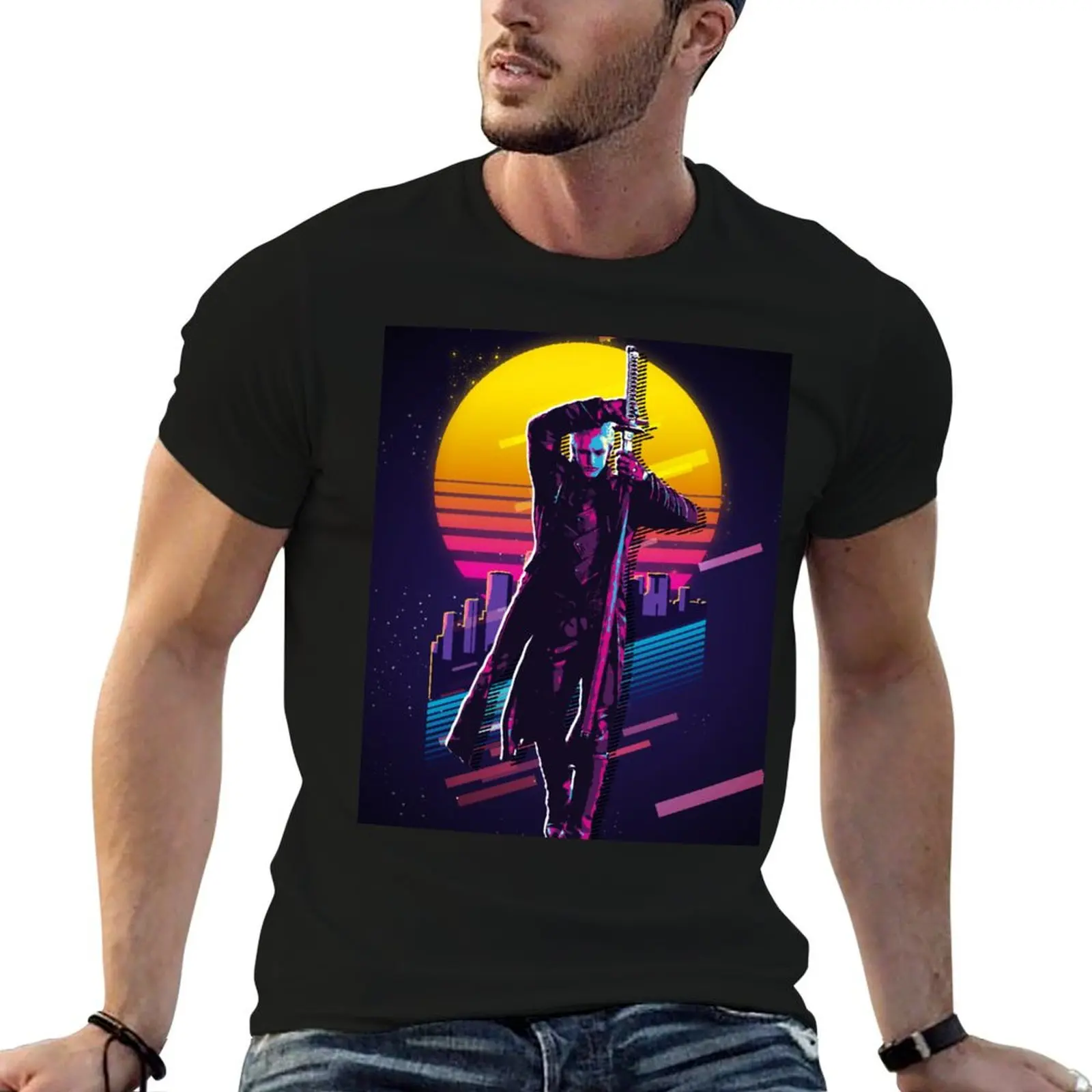 Devil May Cry - Vergil (80s Retro) T-Shirt Urban Style Print T-Shirt