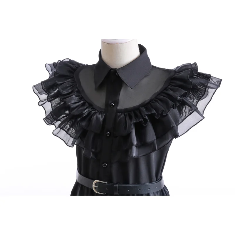 Wednesday Addams Cosplay For Girl Costume 2023 New Vestidos For Kids Party Dresses Carnival Easter Halloween Christma 5-14 Years