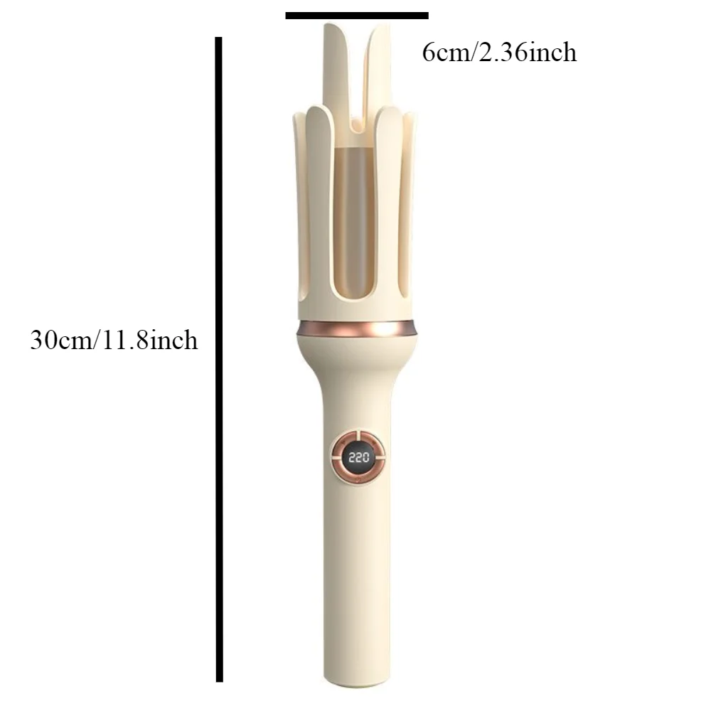 Ferro de ondulação de cabelo automático de 32 mm - 10 modos de ajuste de temperatura, controle termostático para cabelos secos, ferro de ondulação, curvador pa