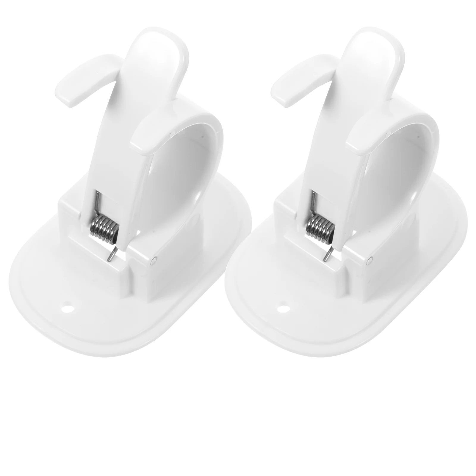 2 Pcs Curtain Hooks Rod Holders No Drilling Adhesive Hangers for Kitchen Plastic Bracket Self