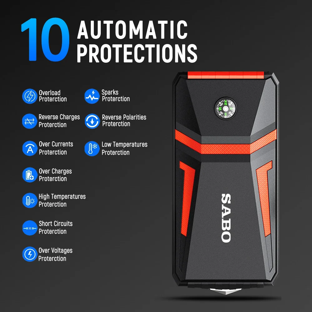 

A5 Car Jump Starter 1500A Battery Starter Portable Power Bank Booster Emergency Auto 12V PowerBank Starting Device Petrol Diesel