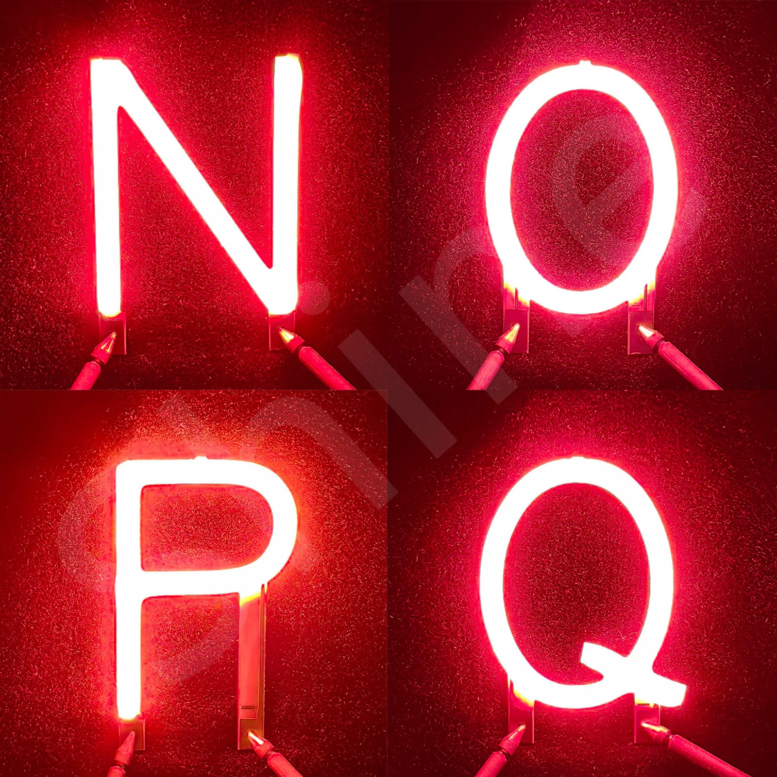 RED English Letter Filament NOPQRSTUVWXYZ DC3V LED COB Flash Candle LED Party Wedding Christmas Decorationlight Accessories DIY