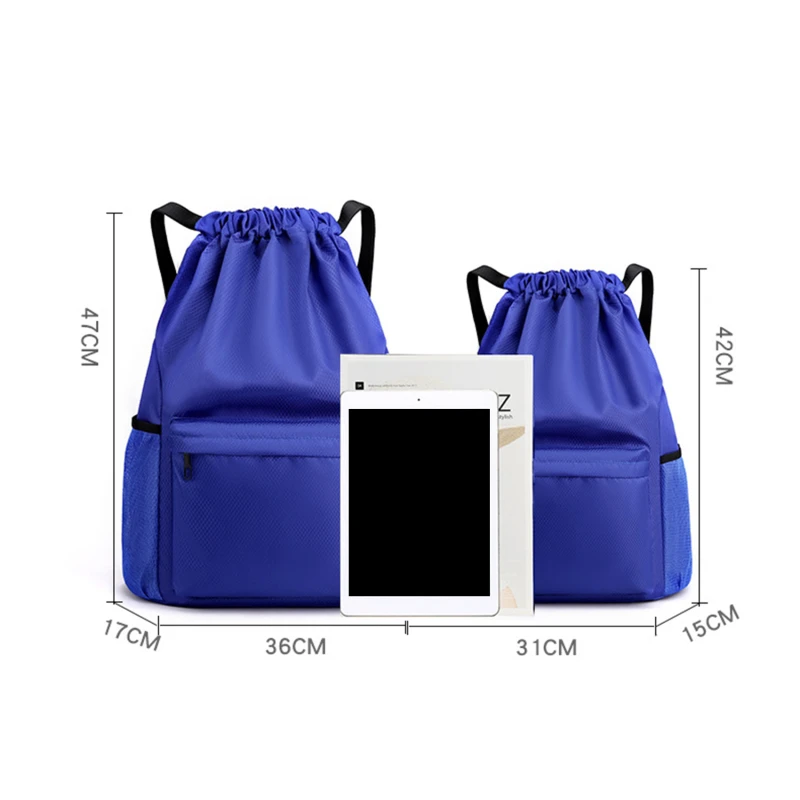 Zaino da tasca con coulisse per uomo/donna 2023 Nuovo zaino impermeabile in nylon Borsa da viaggio con coulisse di grande capacità Borsa sportiva per fitness