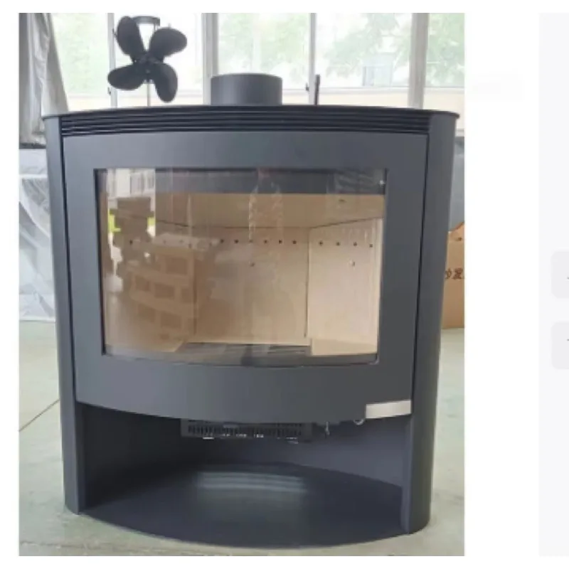 Smokeless Modern Steel Wood Burning Fireplace Stove Heater for Living Room with Decorative Mantel