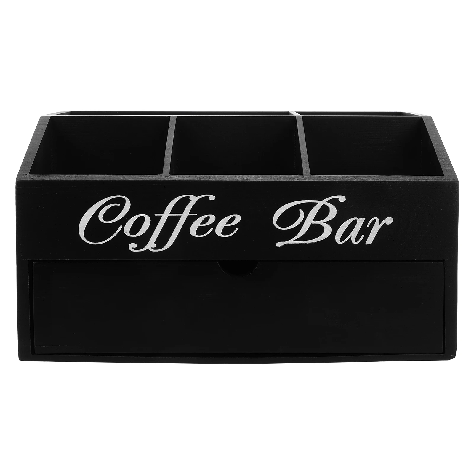 

Coffee and Tea Organizer Wooden Storage Box Multi-Use for Sugar Packets Paper Towels Straws Spoons Forks Exquisite Craftsmanship